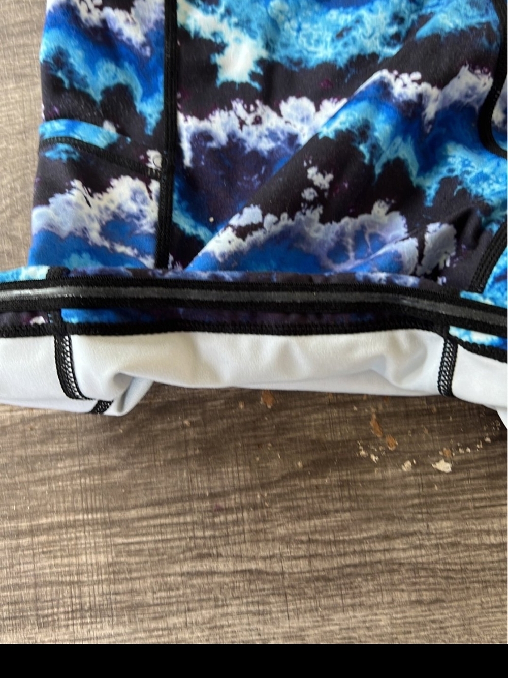 Constantly Varied Gear Blue Wave Print High-Waist Athletic Shorts - Picture 4 of 4